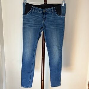 INGRID & ISABEL MATERNITY DENIM JEAN JEGGINGS SIDE PANEL EXPAND MED WASH SIZE 4